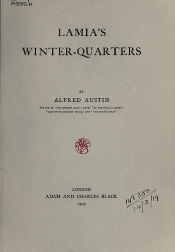Cover for Lamia's winter-quarters
