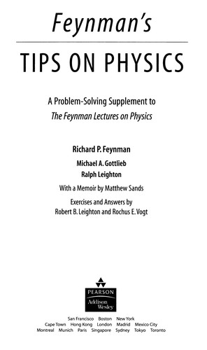 Cover for Feynman's tips on physics
