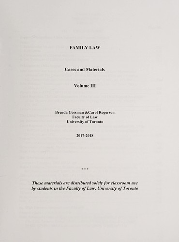 Cover for Family law