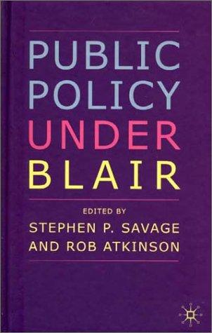 Cover for Public Policy Under Blair