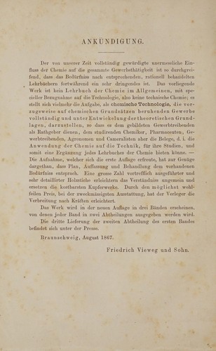 Cover for Lehrbuch der chemischen Technologie