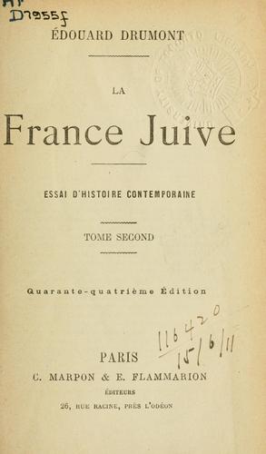 Cover for La France Juive