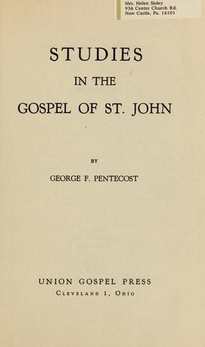 Cover for Studies in the Gospel of St. John
