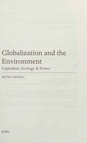Cover for Globalization and the Environment