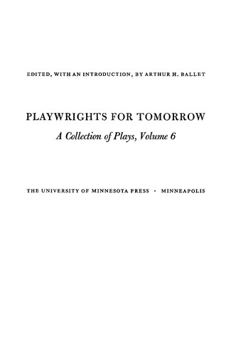 Cover for Playwrights for tomorrow