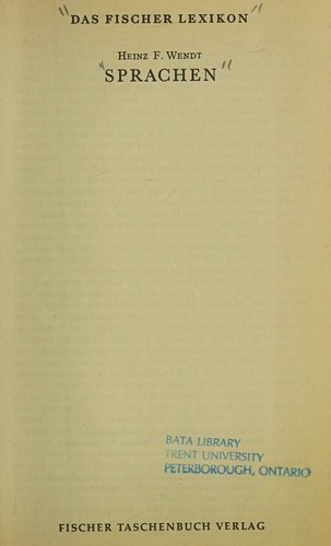 Cover for Sprachen