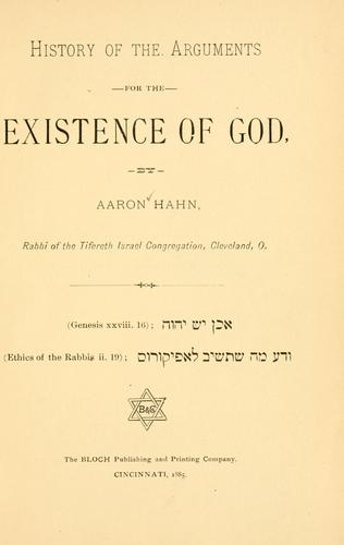 Cover for History of the arguments for the existence of God