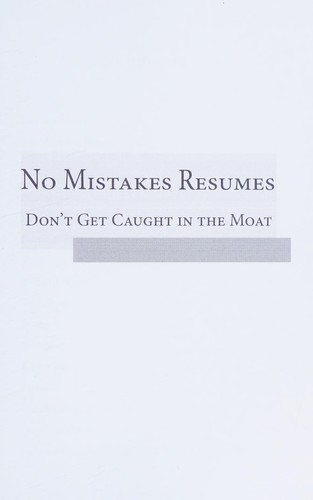 Cover for No mistakes resumes