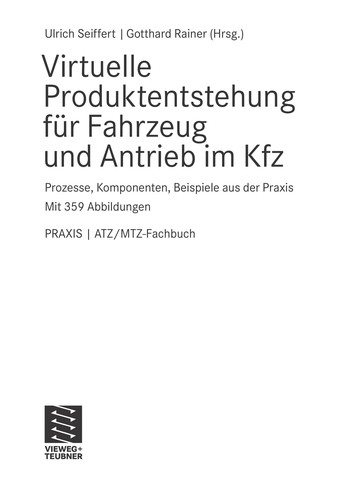 Cover for Virtuelle Produktentstehung für Fahrzeug und Antrieb im Kfz
