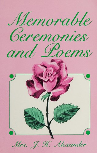 Cover for Memorable ceremonies and poems