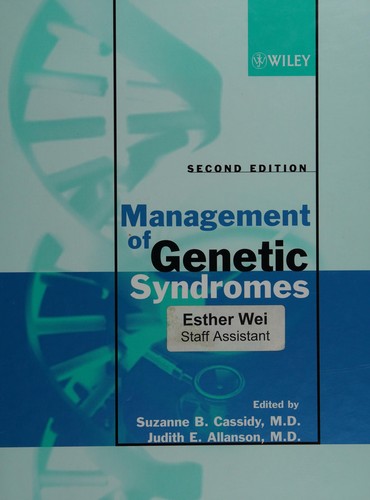 Cover for Management of genetic syndromes