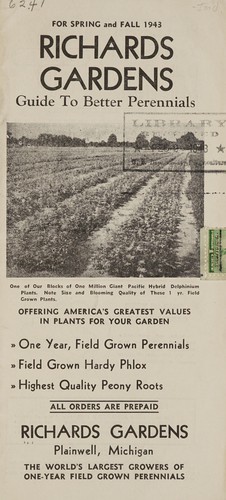 Cover for For spring and fall 1943, guide to better perennials