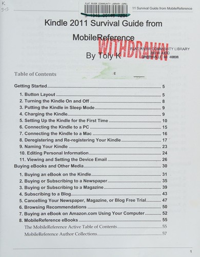 Cover for Kindle 2011 Survival Guide from MobileReference