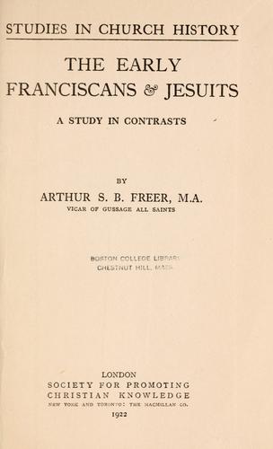 Cover for The early Franciscans & Jesuits