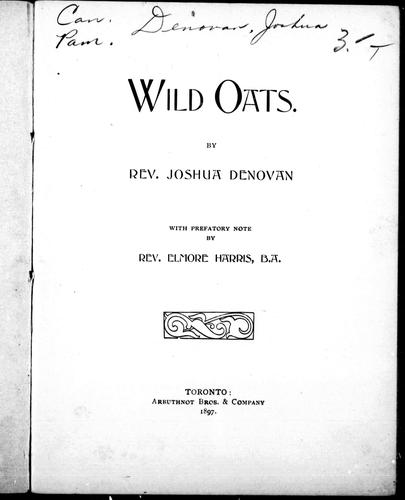Cover for Wild oats