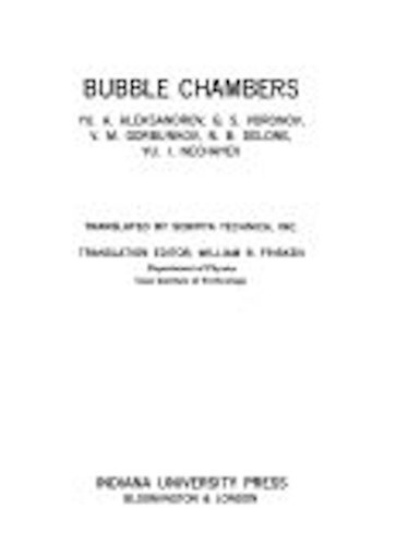Cover for Bubble chambers [by] Yu. A. Aleksandrov [and others]  Translated by Scripta Technica, inc.