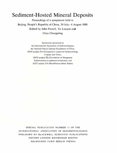 Cover for Sediment Hosted Mineral Deposits