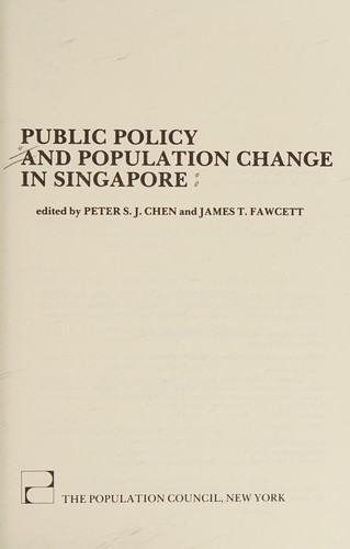 Cover for Public policy and population change in Singapore