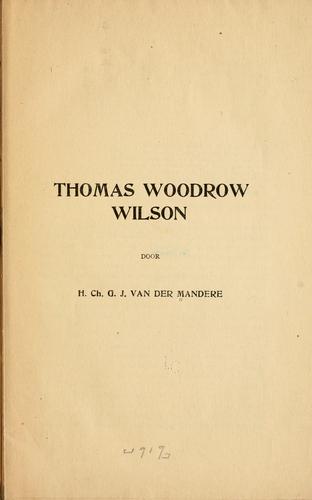 Cover for Thomas Woodrow Wilson, door H. Ch.