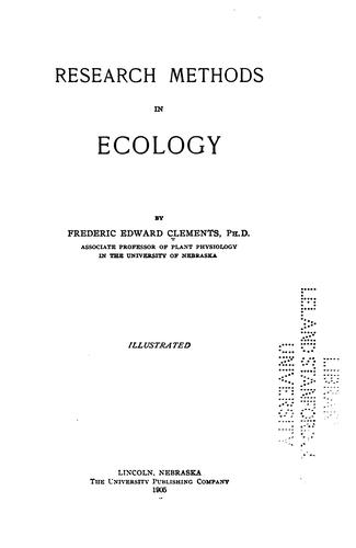 Cover for Research methods in ecology