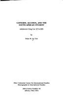 Cover for Cannabis, alcohol, and the South African student