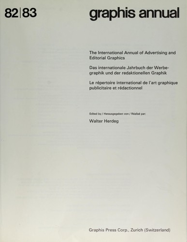 Cover for Graphis Annual 82/83 (The International Annual of Advertising and Editorial Graphics)