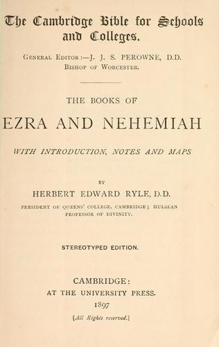 Cover for The books of Ezra and Nehemiah