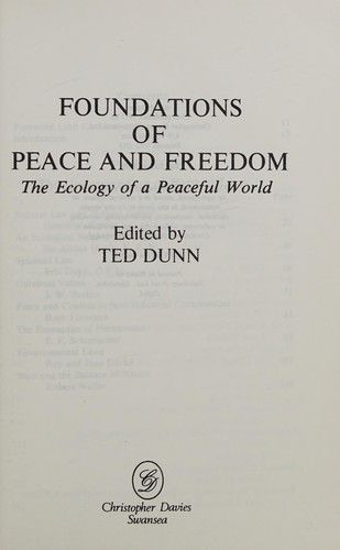 Cover for Foundations of peace and freedom