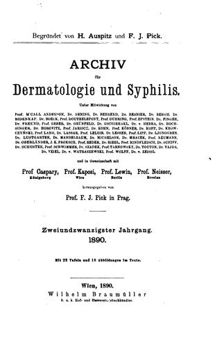 Cover for Archiv für Dermatologie und Syphilis