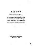 Cover for Ustawa z dnia 20 lipca 1983 r. o systemie rad narodowych i samorządu terytorialnego oraz przepisy wykonawcze