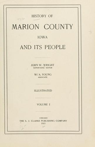 Cover for History of Marion County, Iowa, and its people