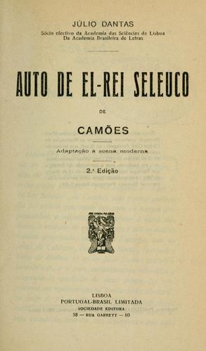 Cover for Auto de el-Rei Seleuco, de Camões
