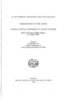 Cover for Proceedings of the Sixth International Congress of Celtic Studies