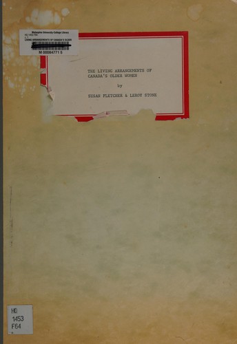 Cover for The Living Arrangements of Canada's Older Women