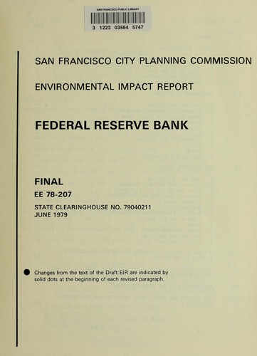 Cover for Federal Reserve Bank, final environmental impact report