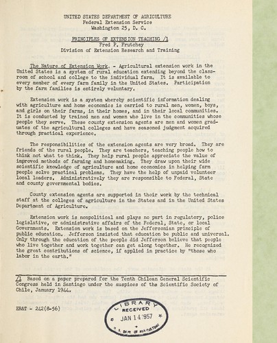 Cover for Principles of extension teaching