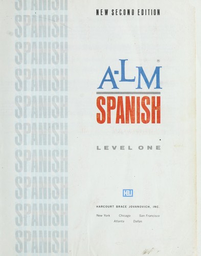 Cover for A-Lm Spanish Level One. Second Edition.