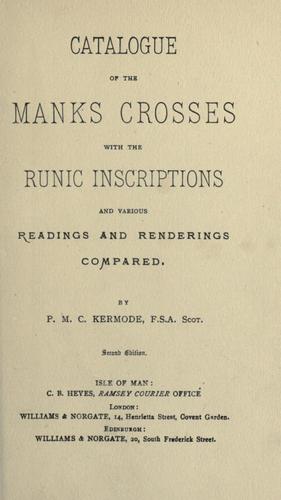Cover for Catalogue of the Manx crosses