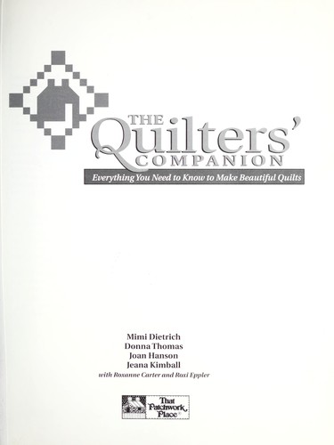 Cover for The Quilter's Companion