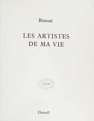 Cover for Les artistes de ma vie