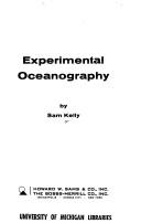 Cover for Experimental oceanography