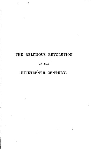 Cover for The Religious Revolution of the Nineteenth Century