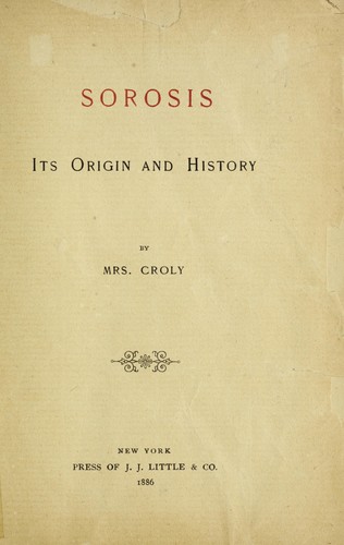 Cover for Sorosis