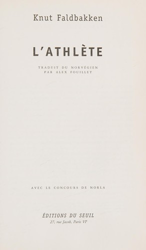 Cover for L'athlète