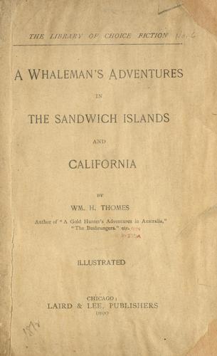 Cover for A Whaleman's adventures in the Sandwich Islands and California