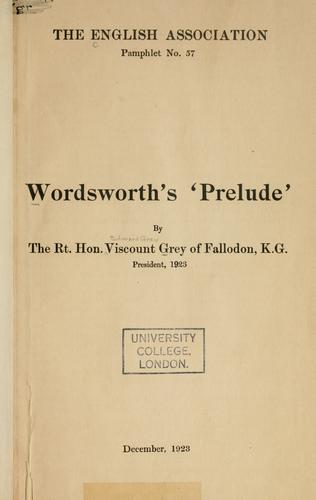 Cover for Wordsworth's 'Prelude'.