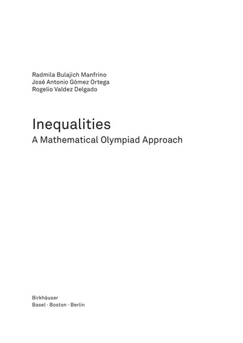 Cover for Inequalities