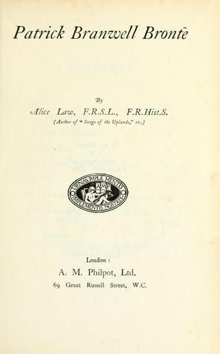Cover for Patrick Branwell Brontë.