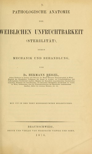 Cover for Pathologische Anatomie der weiblichen Unfruchtbarkeit (Sterilität)