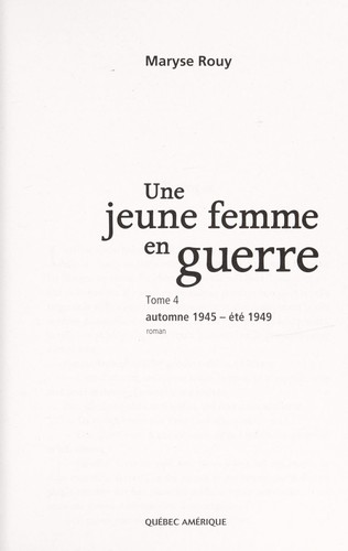 Cover for Une jeune femme en guerre